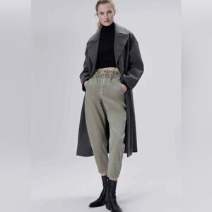 Zara Green Pants with Relaxed Fit #4